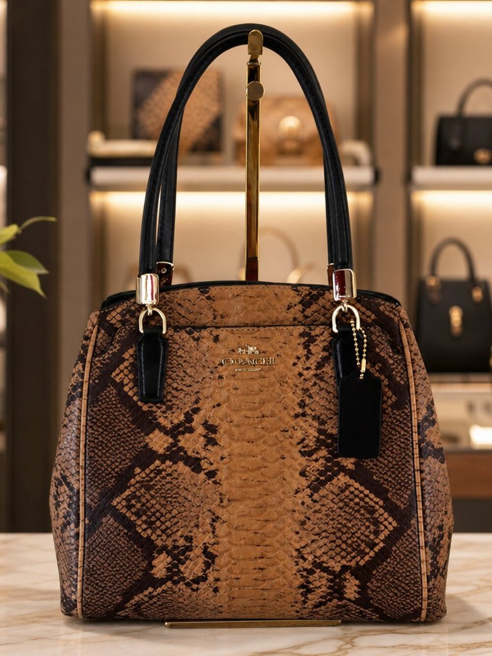 Coach Minetta Python Embossed Leather Crossbody Bag
